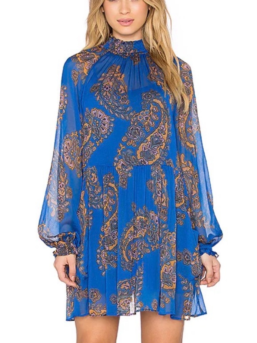 Free People “Moonstruck” Mini Dress | XS | Cobalt Blue